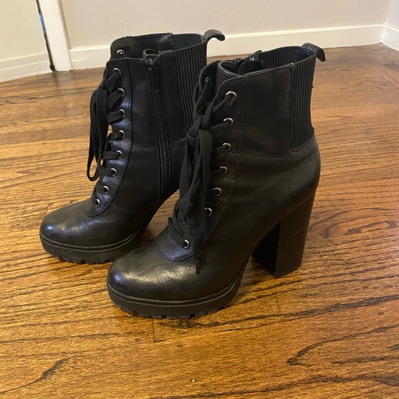 steve madden latch black leather